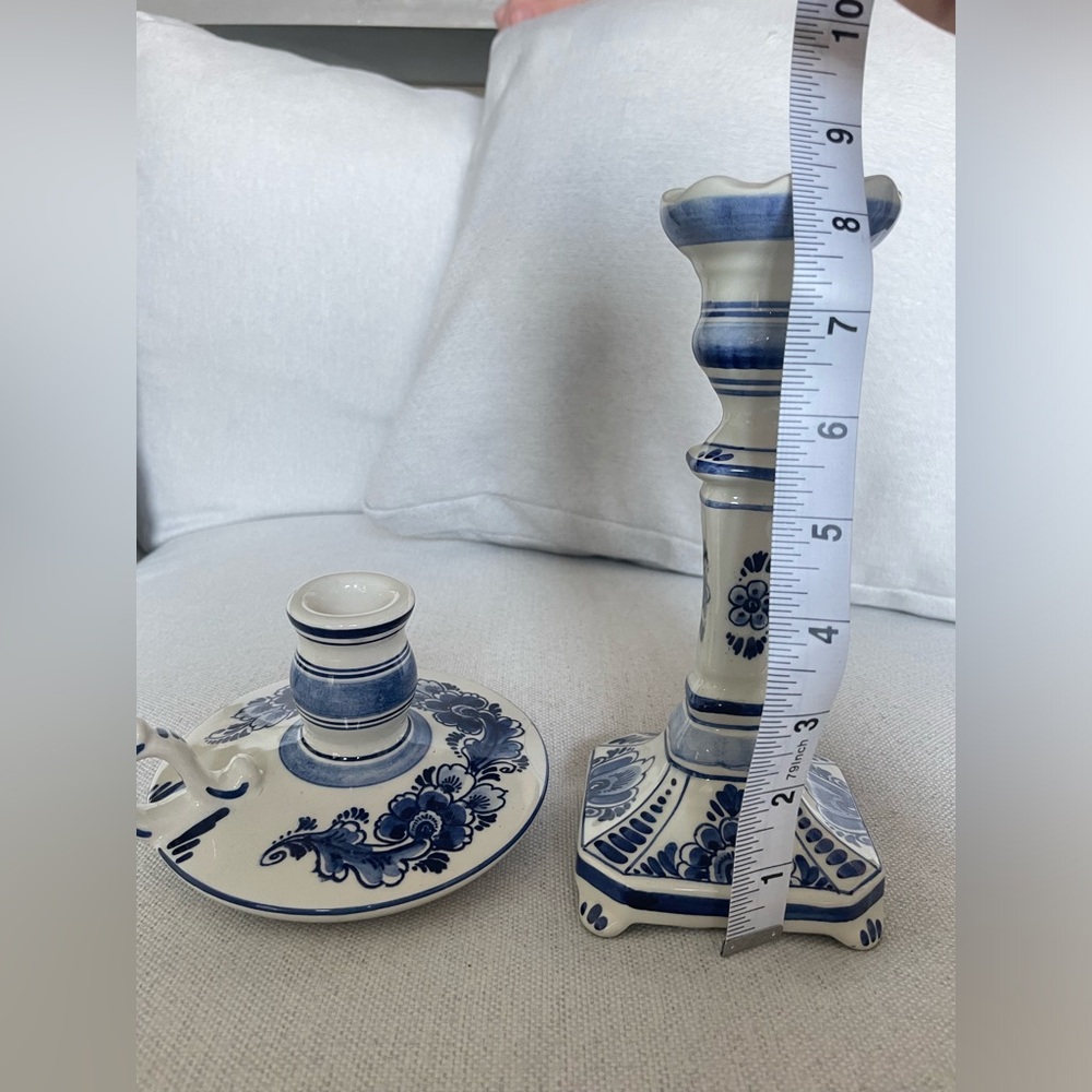 Delft Blue Hand-Made in Holland Candelstick Holders - Picture 10 of 14